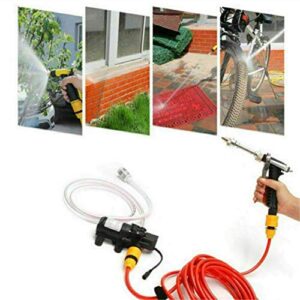 MASO Portable High Pressure Washer 12V, Car Electric Water Cleaner Wash Pump Kit +Jet Wash Cleaner Hose for Car Home Garden Wash