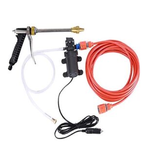 MASO Portable High Pressure Washer 12V, Car Electric Water Cleaner Wash Pump Kit +Jet Wash Cleaner Hose for Car Home Garden Wash