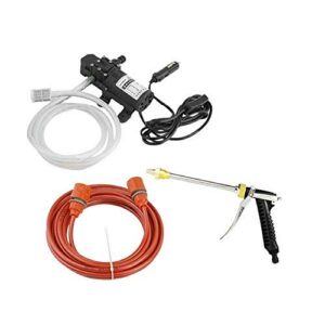 MASO Portable High Pressure Washer 12V, Car Electric Water Cleaner Wash Pump Kit +Jet Wash Cleaner Hose for Car Home Garden Wash