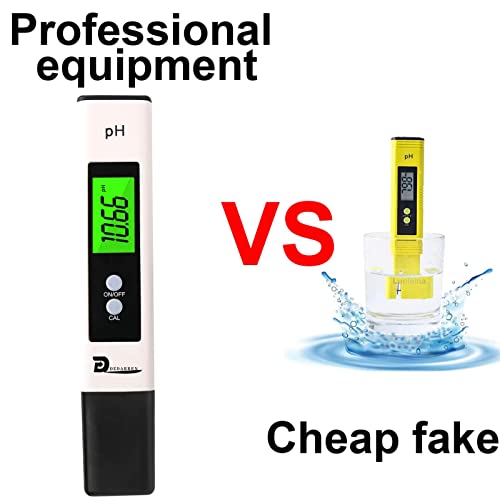 pH Meter,Accurate and calibrated pH Tester for Hydroponic System,Pools, Koi Ponds, Drinking Water, Wine/Beer Brewing, Hot Tub, Spa, Aquarium