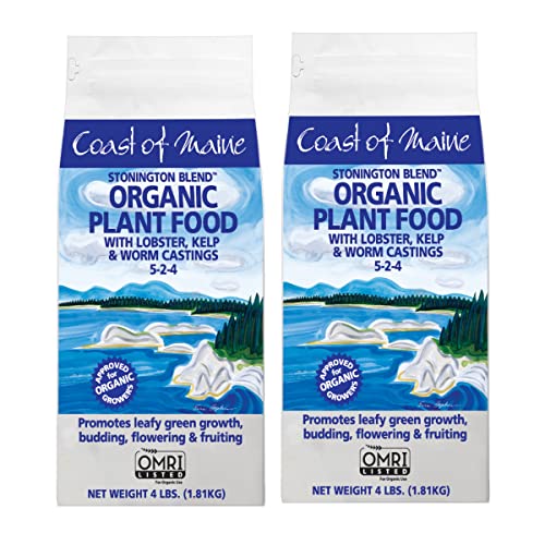 Coast of Maine OMRI Listed Organic Stonington Blend Plant Food Compost Potting Soil Blend for Container Gardens and Flower Pots, 4 Pound Bag (2 Pack)