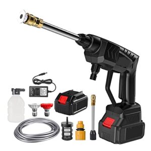 rypple cordless pressure washer,20000mah electric car washer,power cleaner, 500w wireless high pressure cleaner, foam rechargeable auto spray garden washing tool, with accessories kit and a charger i