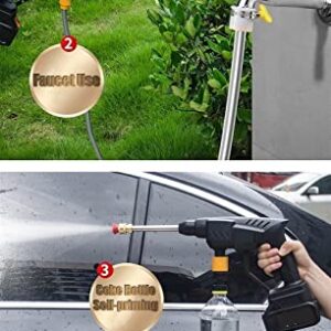 RYPPLE Cordless Pressure Washer,20000mAh Electric Car Washer,Power Cleaner, 500W Wireless High Pressure Cleaner, Foam Rechargeable Auto Spray Garden Washing Tool, with Accessories Kit and A Charger I