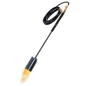ivation 500,00 btu propane torch, heavy duty weed burner, extra long 10’ hose, adjustable flame control & flint ignitor, outdoor weed killer for weeds, snow melting, roofing, roads & more