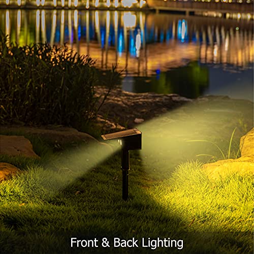 (2 Pack, Multicolor) Solar Spot Lights Outdoor, Front & Back Lighting, 43 LEDs, IP65 Waterproof, Auto On/Off, 2 Modes, Solar Lights Outdoor Garden, Wall Lights, Solar Patio Lights, Yard Lights