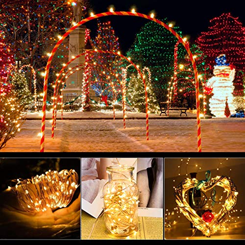 Solar String Lights,2-Pack Each 240 Solar Led String Lights,78 Ft Ultra Long Solar Christmas Lights Waterproof Copper Wire 8 Modes Flexible Fairy Light for Trees Garden Decorations Outdoor Warm White