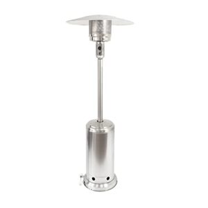 patio heater, greenvines 48000btu outdoor propane heaters with anti-tilt & flame-out protection system, stainless steel garden heat lamp with wheels for backyard, porch, deck, outside, etl listed…