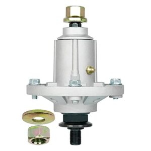 new blade spindle assembly compatible with 42″ 48″ mower deck replaces john deere gy20454 gy21098 gy20962 gy20867 oregon 82-359, stens 285-851 includes grease zerk, mounting holes are threaded