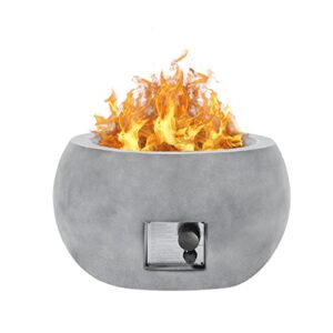 outdoor propane fire pit w 24″ lava rocks cover propane gas fire bowl patio heater for outdoor patio garden backyard decking décor,40000 btu, light grey