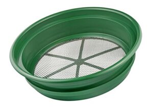 se 13 1/4 inch stackable classifier gold prospecting pan – 1/8 inch stainless steel mesh sifting pan, green