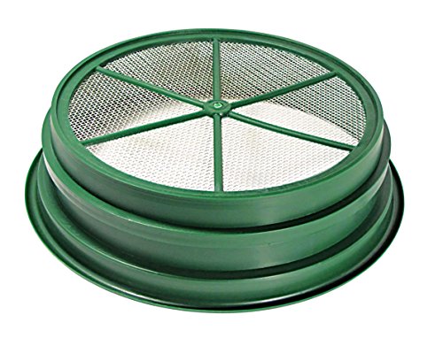 SE 13 1/4 Inch Stackable Classifier Gold Prospecting Pan - 1/8 Inch Stainless Steel Mesh Sifting Pan, Green