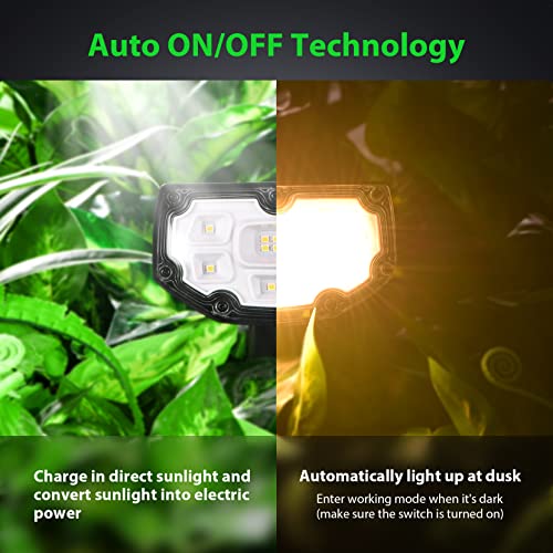 AloftSun Solar Spotlight, IP68 Waterproof Solar Outdoor Lights, 6500K/ 700LM Solar Landscape Lights for Yard Garden Pathway, Auto ON/Off, Dusk to Dawn, 2 Brightness Modes-2 Pack