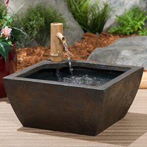 aquascape aquatic patio pond water garden with bamboo fountain, 16-inch | 78197