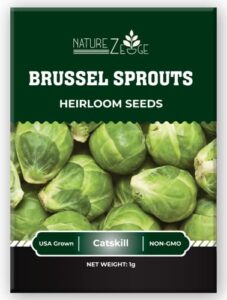 brussel sprouts seeds for planting, catskill, 1 gram, 270 seeds, grow heirloom brussels sprouts fresh in your garden, non-gmo