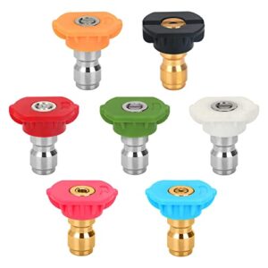 jifeijidian pressure washer tips set accessories turbo lotus rotary nozzle 1/4 inch quick connect 4000ps multiple spray degrees for courtyard lawn garden resistance to oxidation corrosion 7 colors