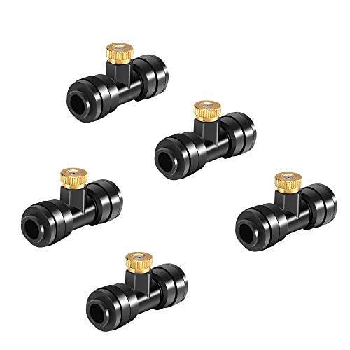 Homasky 5 Pack Brass Misting Nozzles for Outdoor Misting System (Black)