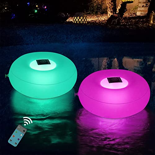 Floating Pool Lights,15" Solar Pool Glow Lights Ball IP68 Waterproof, Light up Pool Lights That Float with Remote,Hangable Color Changing LED Night Light for Pond,Pool,Garden-1Pc