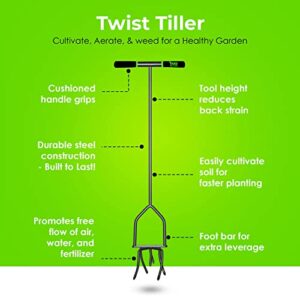 Yard Butler Twist Tiller garden cultivator & hand tiller heavy duty garden claw hand tool - ITNT-4