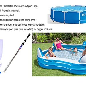 PoolSupplyTown Pool Spa Jet Vacuum Cleaner w/ Brush, Ideal for Frame Above Ground/Inflatable Pools, Spa, Hot Tub, Pond, Fountain Vacuuming, No Electric Power Needed, Use Water Pressure From Garden Hose to Vacuum (Use with A Telescopic Pool Pole, Not Inclu