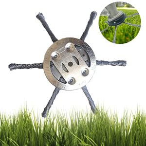 viilich steel wire grass trimmer heads rounded edge weed trimmer, cutting electric weedeater, lightweight grass trimmer edger lawn tool for yard and garden (6 cutter heads)
