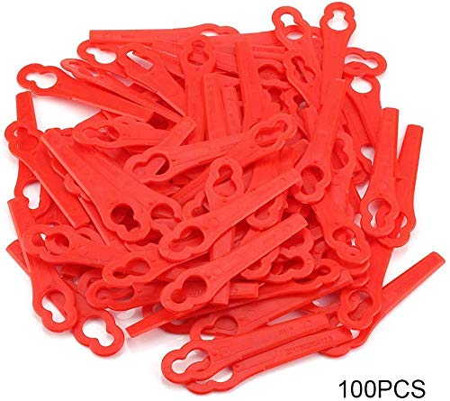 Chuancheng 100Pcs Plastic Cutter Blades Replacement for Stihl PolyCut 2-2 Garden Lawn Mower Trimmer Blades 4008 007 1000 Grass Cutter Tool (100)