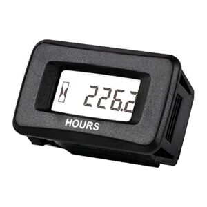 HonorMeet Digital LCD Maintenance Hour Meter for Lawn Mower, Volt.AC/DC 5V to 277V,Operating Hours Counter for Gas/Diesel Powered Garden Tractor Alternator Compressor ATV Boat Golf Cart Forklift (REC)