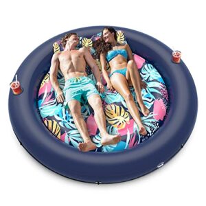 lusvnex tanning pool lounger float, suntan tub for sunbathing, inflatable pool floats adult size for outdoor, backyard, swimming pool