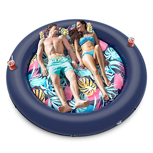 LUSVNEX Tanning Pool Lounger Float, Suntan Tub for Sunbathing, Inflatable Pool Floats Adult Size for Outdoor, Backyard, Swimming Pool