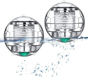 linkax solar floating pool lights, floating pool lights for swimming pool, color changing waterproof led solar pool lights, pool accessories for pool pond fountain tub garden party home decor (2pack)