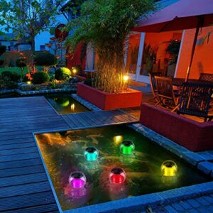 Linkax Solar Floating Pool Lights, Floating Pool Lights for Swimming Pool, Color Changing Waterproof LED Solar Pool Lights, Pool Accessories for Pool Pond Fountain Tub Garden Party Home Decor (2Pack)