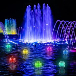 Linkax Solar Floating Pool Lights, Floating Pool Lights for Swimming Pool, Color Changing Waterproof LED Solar Pool Lights, Pool Accessories for Pool Pond Fountain Tub Garden Party Home Decor (2Pack)