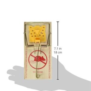 Southern Homewares Wooden Snap Spring Action Rat Trap with Expanded Cheese Shaped Trigger