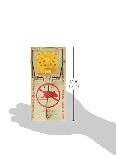 Southern Homewares Wooden Snap Spring Action Rat Trap with Expanded Cheese Shaped Trigger