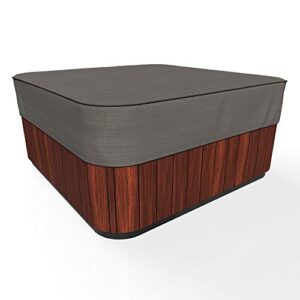 budge p9a17pm1 english garden square hot tub cover heavy duty and waterproof, large, tan tweed