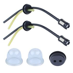 Adefol Fuel Line 2 Hole Grommet Assembly fit for Honda GX31 GX35 GX35NT GX22 GX25 GX25N GX25NT GX25T Replacement with Filter Primer Bulb Kit for Garden Engine Machine