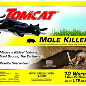 Tomcat Mole Killer-Worm Bait: Ready-to-Use, Includes 10 Worms per Box