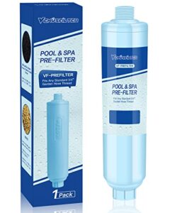 garden hose filter for filling hot tub, pool, spa, greatly reduces sediment, chlorine, heavy metals and odors, standard 3/4″ garden hose thread (1 pack)