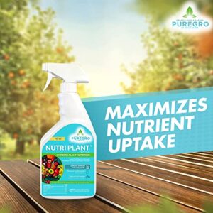 PureGro Nutri Plant - Plant Food with Micro Nutrients - Indoor Plant Fertilizer & Outdoor Plant Fertilizer - Suitable for All Vegetables, Plants & Gardens - Plant Food Fertilizer (24 oz Spray Bottle)