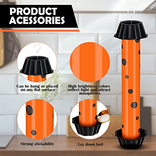 Qualirey 12 Pcs Sticky Fly Trap Fly Stick Indoor Outdoor Long Lasting Adhesive Fly Catcher with Hanging Hook for Wasps Gnats Bugs Insects Moths Fruit Flies Mosquitoes Spiders Fleas