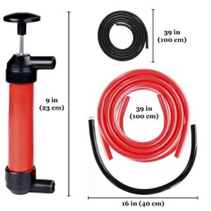 FLORO Manual Siphon Pump Kit, Transfer Tracker Oil, Rain Water Barrel in Garden