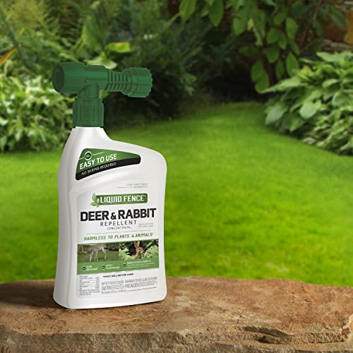 Liquid Fence Deer And Rabbit Repellent Concentrate 32 Ounces, Hose-End Sprayer