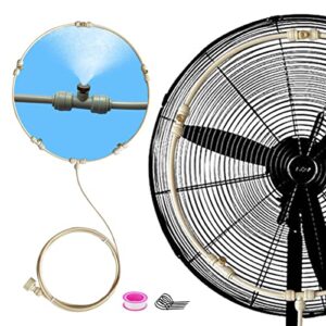 about the meikelion outdoor misting fan kit turn down the hot simply attach our fan mist ring on the front grill of your existing fan cools the surrounding air temperatures up to 20 degrees. multipurpose you can use it on courtyard garden indoor outdoor t