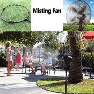 About the Meikelion Outdoor Misting Fan Kit Turn down the hot Simply attach our fan mist ring on the front grill of your existing fan cools the surrounding air temperatures up to 20 degrees. Multipurpose you can use it on courtyard garden indoor outdoor t