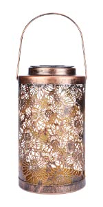 Solar Lanterns Outdoor Hanging Solar Lights Metal LED Decorative Garden,Patio,Courtyard,Lawn,Yard,Pathway with Hollowed-Out Design