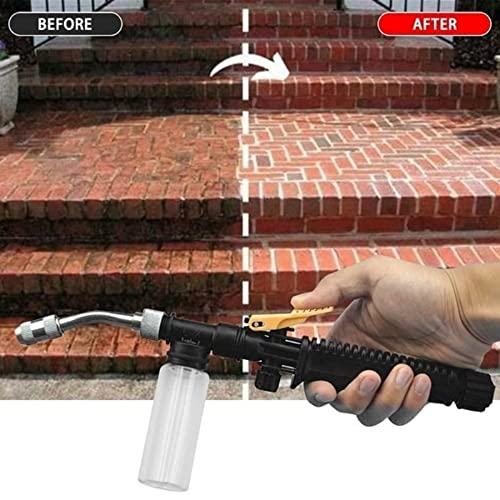 High Pressure Power Washer, Portable 2-in-1 High Presure Cleaning Tool, Household Metal Garden Sprinkler Water Hose Nozzle Sprayer Adjustable Hose Jet Nozzle for Garden, Car, Pet Cleaning -WELLSUIT