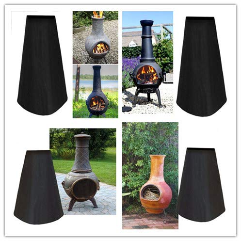 Windyus Chiminea Cover Patio Outdoor Waterproof Weatherproof 48in(H) Chimney Fire Pit Fountain Protective Garden Heater UV Cover Year Around Protection