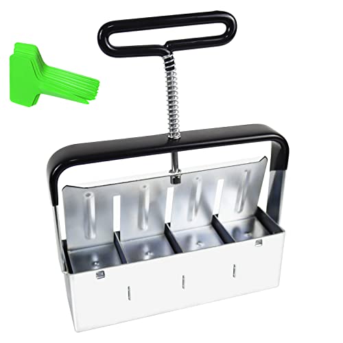 Top Hill Soil Blocker, 4 x 2 Manual Quad Soil Blocker, Soil Block Maker with Comfort-Grip Handle, Hand-held Soil Block Mold, Mini Hand Held Soil Block for Seedings, Cuttings, Seed Stater Tray