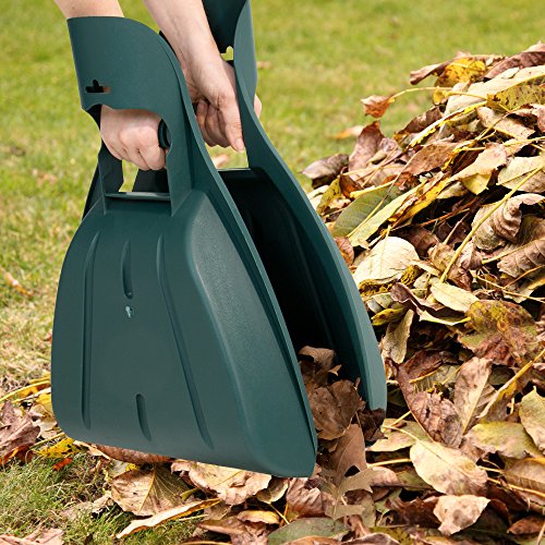 WORX WG430 13 Amp Electric Leaf Mulcher & Pure Garden 50-114 Leaf Hand Rake Lightweight, Durable Grabber Tool for Scooping and Picking Up Leaves, Spreading Mulch, Gardening, and Yard Work, Green