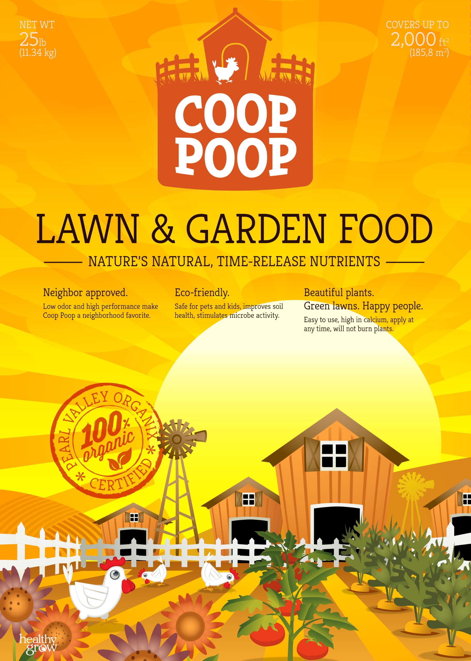 Healthy Grow HGR 243 CP25 Coop Poop Lawn and Garden Food, 25-Pound