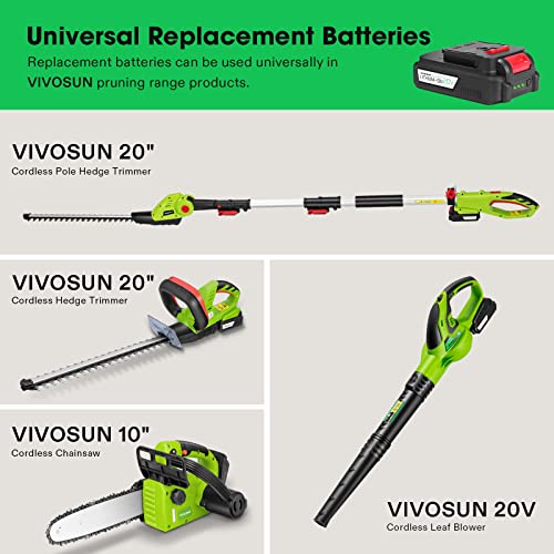 VIVOSUN 20" Cordless Hedge Trimmer, 20V Electric Bush Trimmer, 1400 RPM Shrub Trimmer, Dual-Action Laser Blade, 3/5" Cutting Capacity, Lightweight & Compact Trimmer, Battery and Fast Charger Included